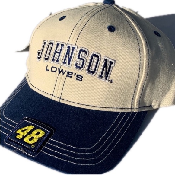 Jimmie Johnson Lowe’s NASCAR number 48 blue and white velcro strap back hat - Picture 1 of 6